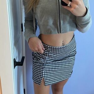 Stylish Black and White Checkered Skirt